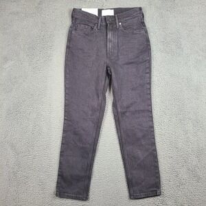 Everlane The Original Cheeky Jean Coal Black High Rise Straight Crop 26 NEW